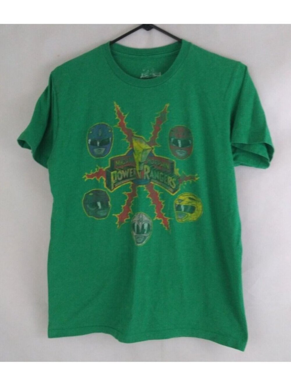 Mighty Morphin Power Rangers Men's Green Graphic T-Shirt Size Medium